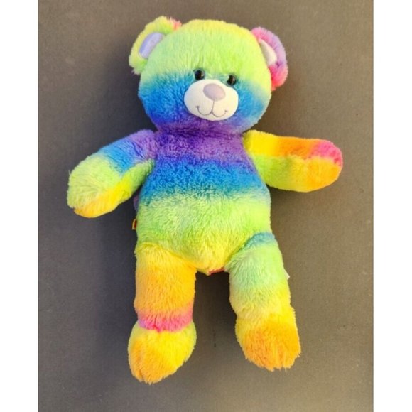 Build A Bear Rainbow Tie Dye Neon Teddy - Picture 12 of 12